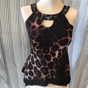 Susan Lawrence Leopard Cheeta Print Blouse.